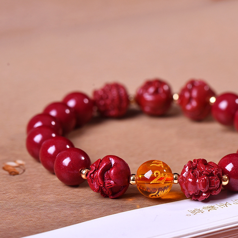 Bracciale in cinabro e oro viola per uomo e donna di coppia_voghion.com