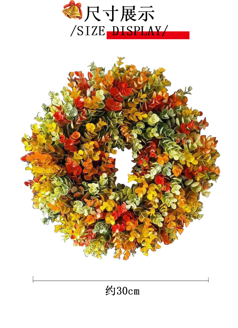 Hong Kong Love Cross-border Simulation Plant Ornaments Home Decorative Fake Flower Door Hanging Photography Props Color Eucalyptus Garland display picture 2