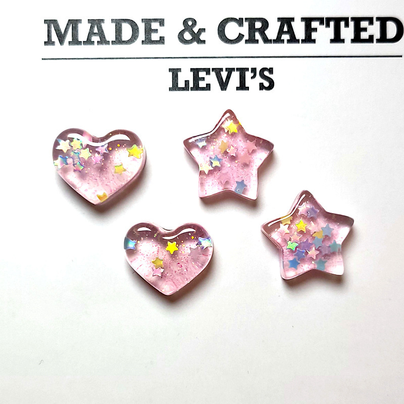 Classic Heart Star Resin Accessories DIY Small Jewelry Stationery Box Cream Glue Mobile Phone Case Decorative Material Sticker