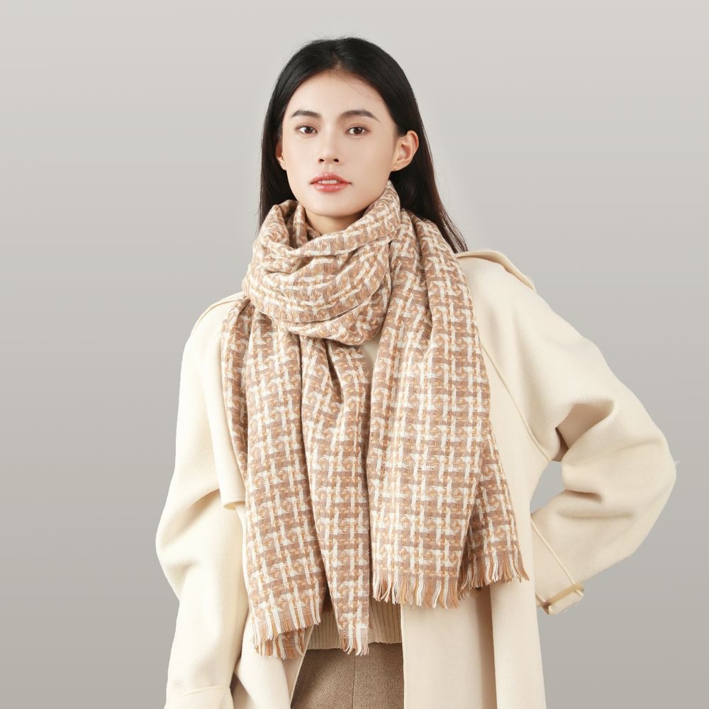 Versatile casual alla moda per le donne, versione coreana autunno inverno, sensazione di alta qualità, griglia Thousand Bird semplice e_voghion.com