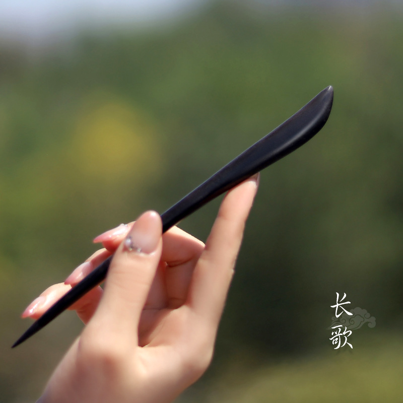 Xiangyun horquilla estilo antiguo simple diario de alto grado updo horquilla de madera nuevo estilo chino accesorios para el cabello palillos de ébano al por mayor