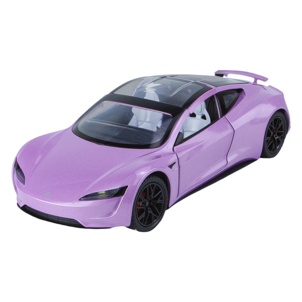 Nuevo Haodi aleación 1:24 convertible tesila Roadste coche modelo R pull back coche de juguete modelo de sonido y luz péndulo