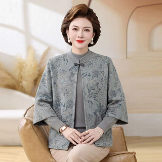 老太太秋装两件套女老年人妈妈春秋上衣服装70岁80多奶奶婆婆套装
