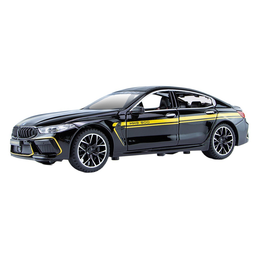 Weili aleación modelo de coche 1:24 BMW M8 Garland sedán corriendo tire hacia atrás con sonido y luz modelo de coche de juguete decoración