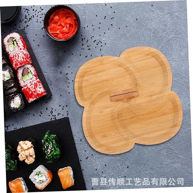 1件储物装饰木托盘木质开胃菜盘竹木手提桌面点心盘中式创意盘子
