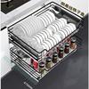 kitchen Basket double-deck Deepen 47cm Cabinet drawer 304 Stainless steel Buffer damping Kitchen Rack Bowl Basket