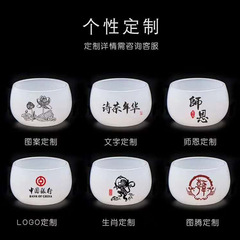 5YA1批發鑲銀茶杯品茗杯玻琉璃玉瓷茶杯白瓷茶盞主人杯單杯女男功