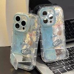 青い海洋世界はアップル16携帯ケースiPhone15/14promax羽糸泡芙のアイデアを適用している