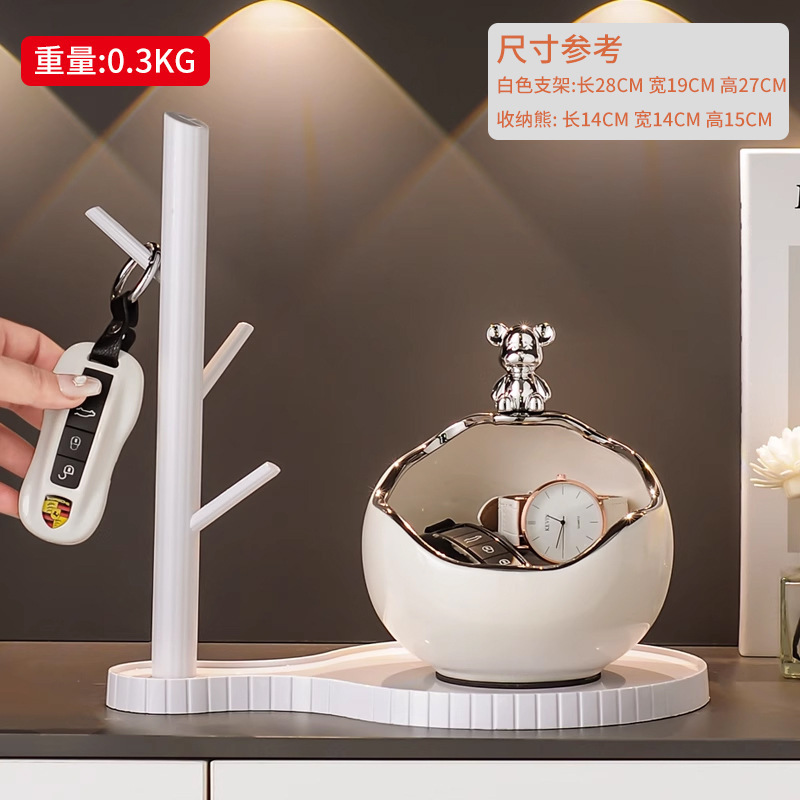暴力熊入户玄关摆件钥匙收纳进门门口鞋柜客厅装饰品乔迁新居礼品|undefined