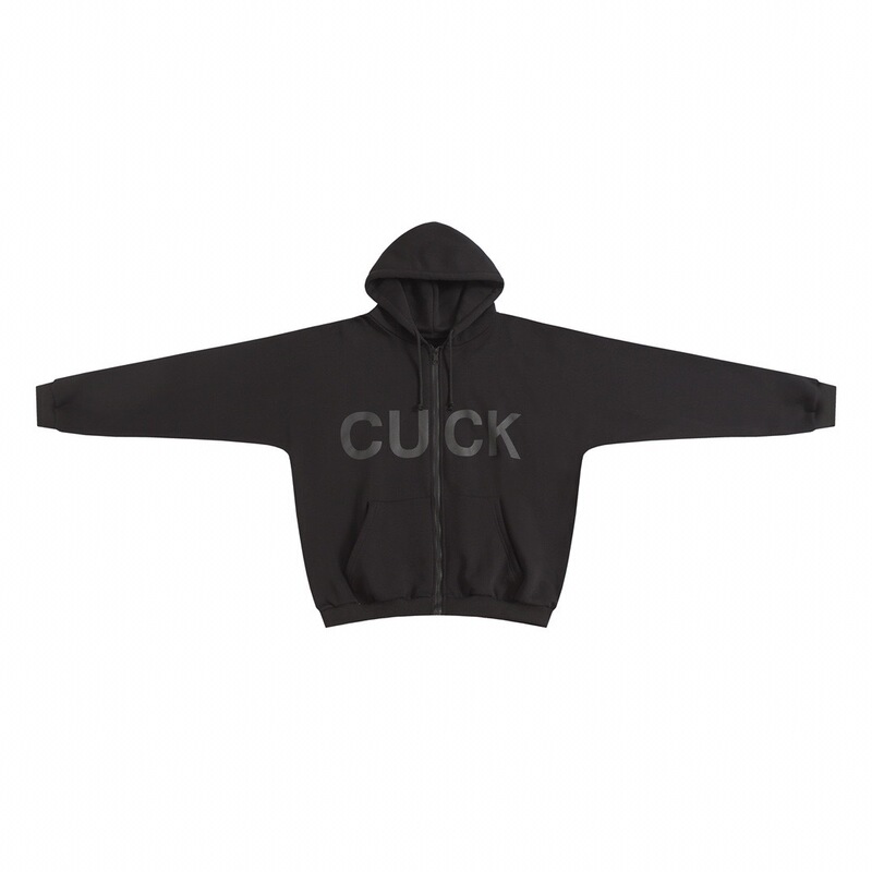 2025 Autumn and Winter New Kan@Ye New Album Pre-Heating Letter Printed Zipper Hooded Sweatshirt Jacket One Piece Batch