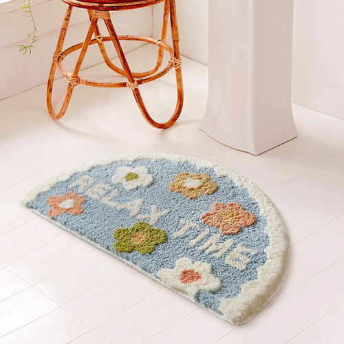 ins simple semicircle absorbent bathroom floor mat thickened non-slip carpet bathroom bathroom toilet door mat