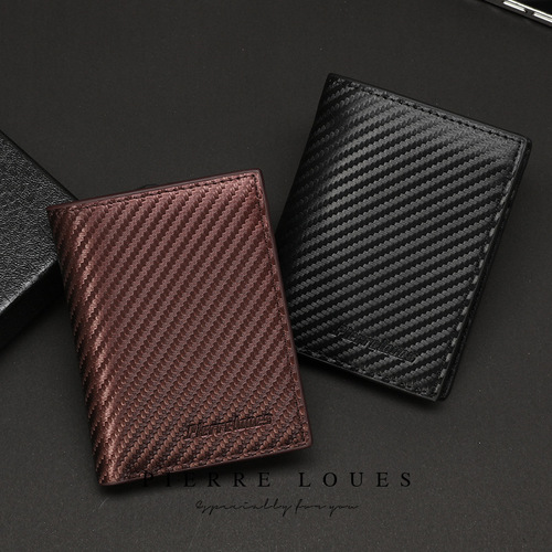 Cross-border supply 2024 new short men's wallet high-end multi-card slot fashionable vertical casual money clip slim wallet