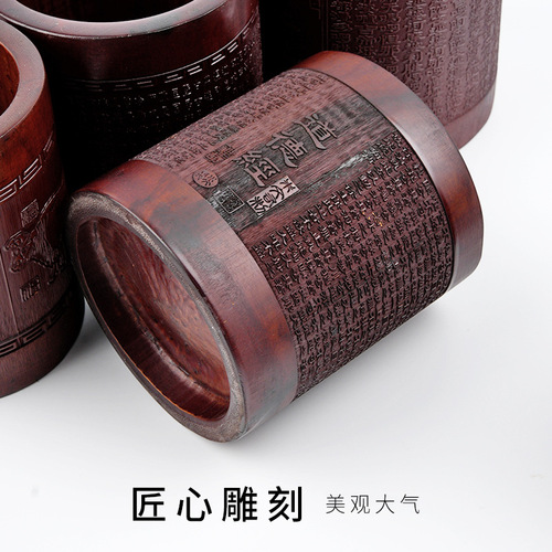 Chinese Style Bamboo Bamboo Carved Pen Holder Creative Antique Retro Gift Student Brush Pen Holder Bamboo Carved Pen Holder