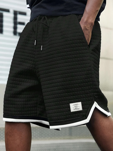 Men's Loose Small Check Pattern Sport Fitness Shorts Korean Style Versatile Spring Spring New Arrival