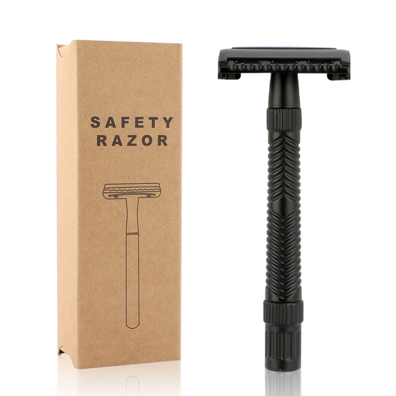 Factory direct supply black butterfly open old-fashioned manual razor shaving knife double-sided safety razor neutral packaging Factory direct supply black butterfly open old-fashioned manual razor shaving knife double-sided safety razor neutral packaging