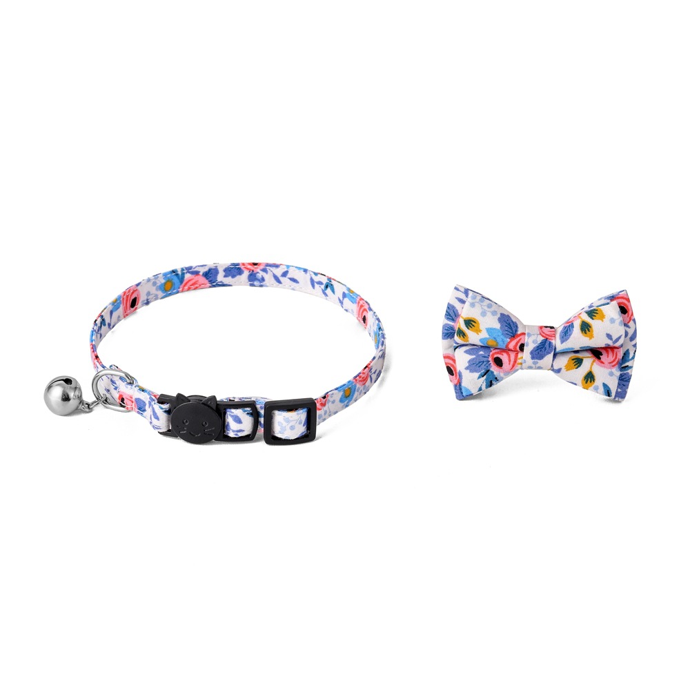 Tanpopo al por mayor campana spot transfronteriza algodón corbata toallas de saliva flores picadas mascotas collar de flores