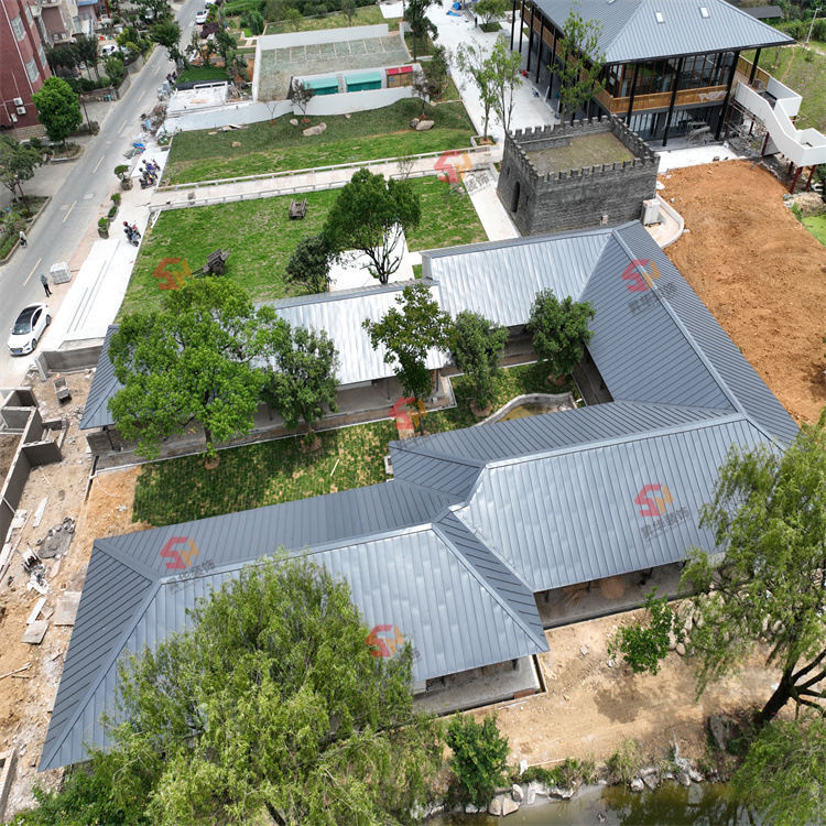 竖铺铝镁锰墙面板 1.0厚 32-400型 酒店 山庄铝合金暗扣屋面板