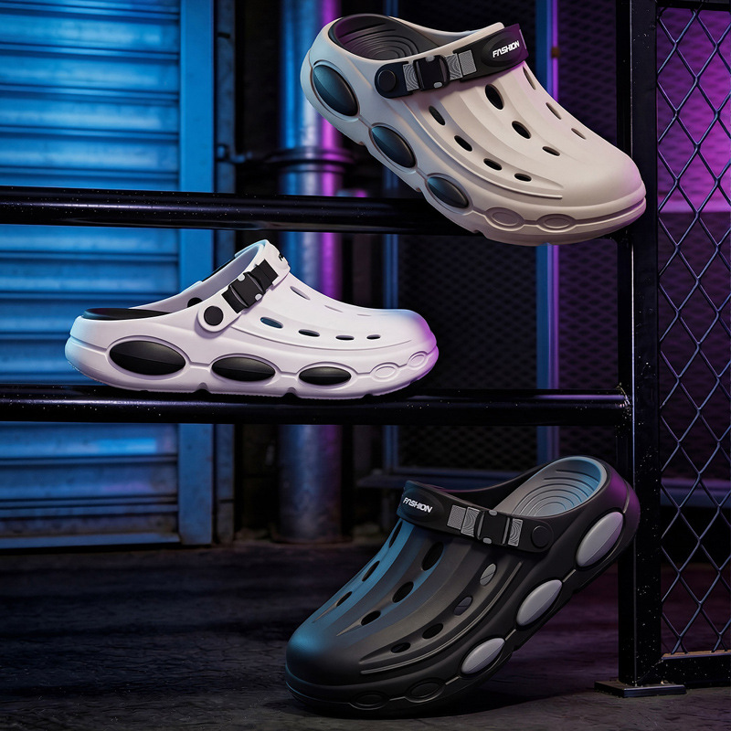 2026 Spring/Summer Breathable Comfortable Color-Block Trendy Fashion Casual Everyday Versatile Top Quality Men's Clogs_voghion.com