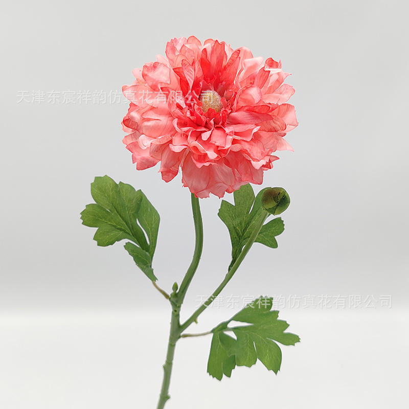Flor Artificial de Ranúnculo de 2 Cabezas de Tela de Seda para Boda y Decoración del Hogar image 3