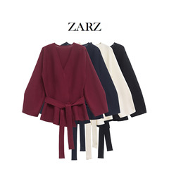 ZARZ自作欧米風新型女装クラシックファッションベルト肩飾りニット9598128