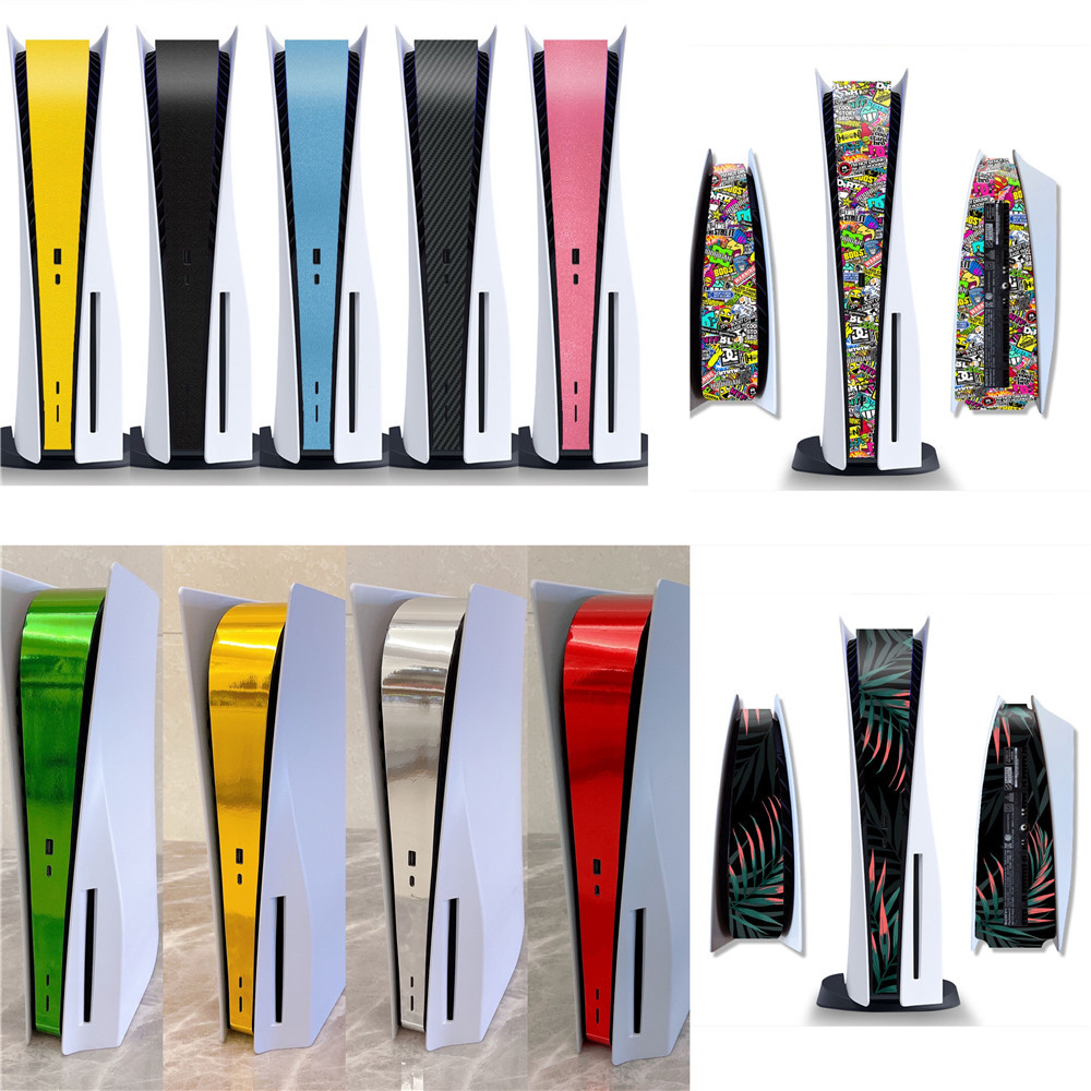 PS5 etiqueta lateral tira media película pegatina película de dibujos animados película protectora Negro Esmerilado máquina original etiqueta de la película