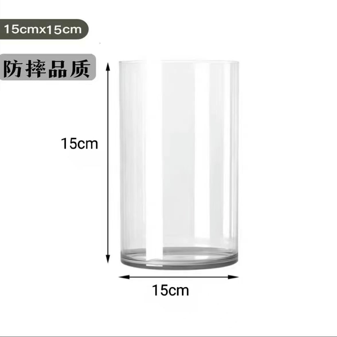 Flores de flor de jardín decoración de sala de estar acrílico de alta sensibilidad al agua hidroponía rica bambú transparente anti-caída plástico grande