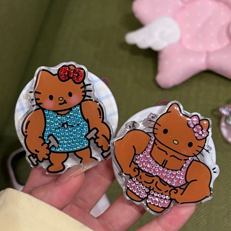 创意点钻美人鱼kitty猫支架适用magsafe磁吸手机壳桌面懒人神器|undefined