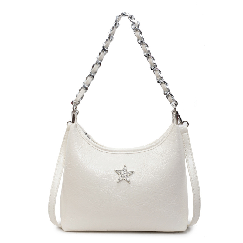 Bolsa de cadena de textura de alta calidad 2025 verano nuevo estilo bolso de hombro con patrón de agarre bolso de mensajero de estrella de diamantes mujer