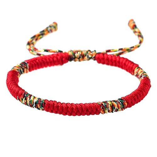 2024 Year of the Dragon Dragon Boat Festival Colorful Rope Bracelet Diamond Knot Red Hand Rope Women's Handmade National Style Good Luck Red Rope