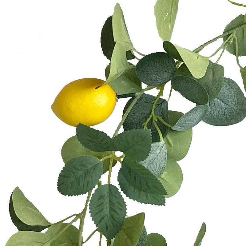 Simulación de eucalipto ratán Amazon Rosa hoja limón interior verde planta decoración artificial eucalipto Ratán