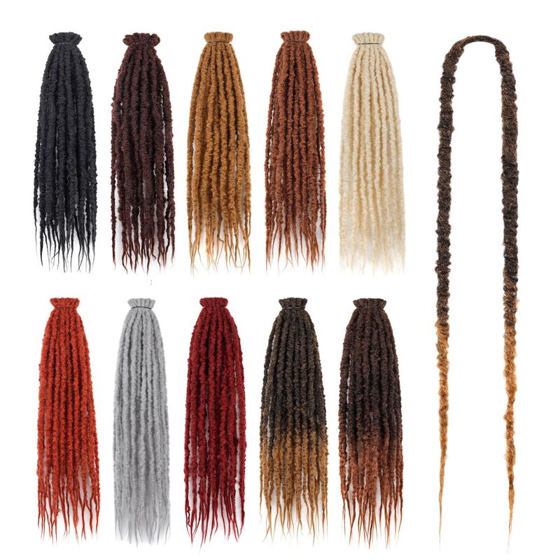 24inch European, American, and African Double-Tail Textured Perm Dreadlock Felt Hand-Crocheted Hair Extension Wig 24inch European, American, and African Double-Tail Textured Perm Dreadlock Felt Hand-Crocheted Hair Extension Wig
