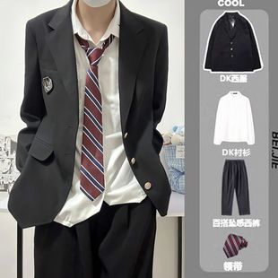Japanese-Style College Dk Uniform Suit Loose Cool Spring and Autumn Jk Student Class Uniform Badge Suit Jacket