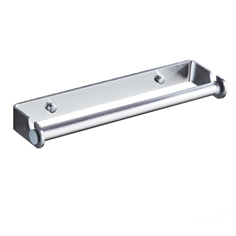 Cocina sin perforaciones plástico envolver estante soporte de tejido estante de almacenamiento plástico envolver estante fresco-mantenimiento bolsa de almacenamiento rack colgante de pared negro