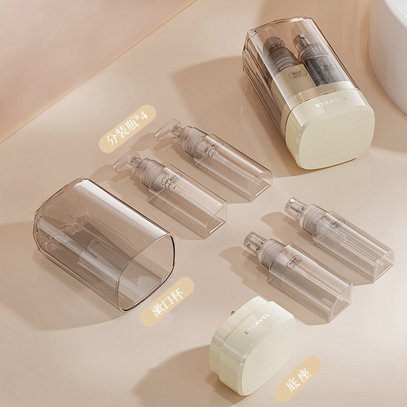 Viajes portátiles y exquisitos paquetes de cosméticos de viajes 5 en 1 champú de baño spray loción de agua