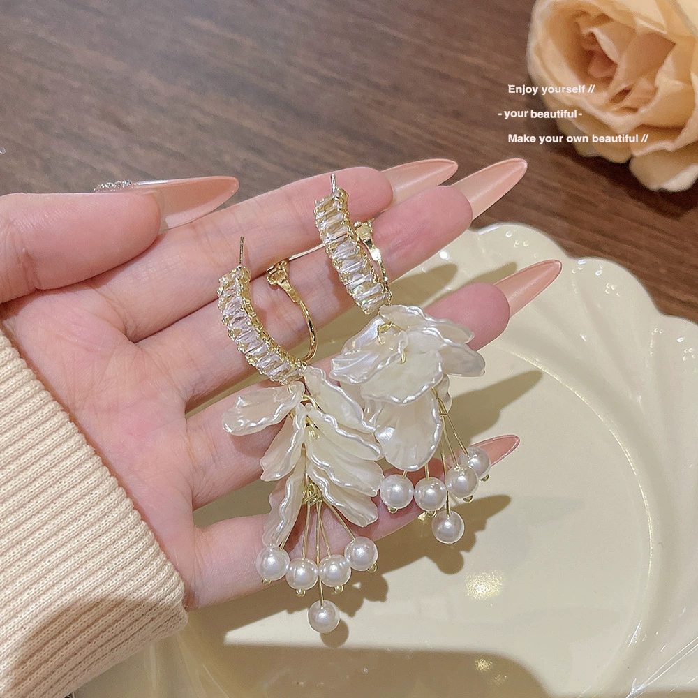 Серьги из серебра 925 пробы, Tassel из циркония, длинная легкая подвеска