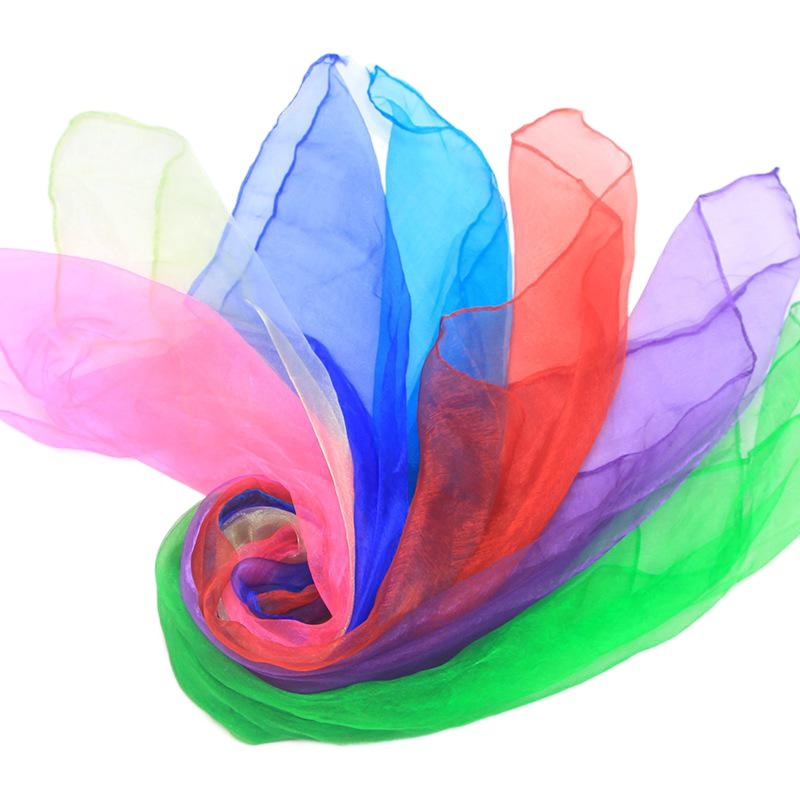 New Candy Color Sailor Dance Small Silk Scarf Dance Preschool Education Gauze Scarf Wholesale