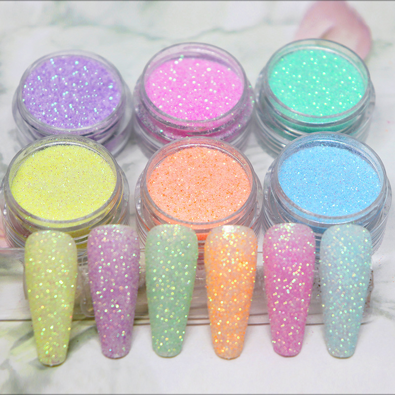 Flash color tweed powder nail glitter powder sweater powder flash sugar powder conjoined bottle autumn and winter nail glitter powder cross-border