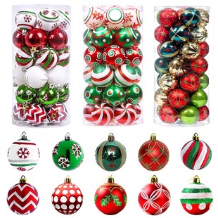 Cross-border New Christmas Ball Christmas Decorations Painted Ball Christmas Ball Set Christmas Tree Decorative Ball