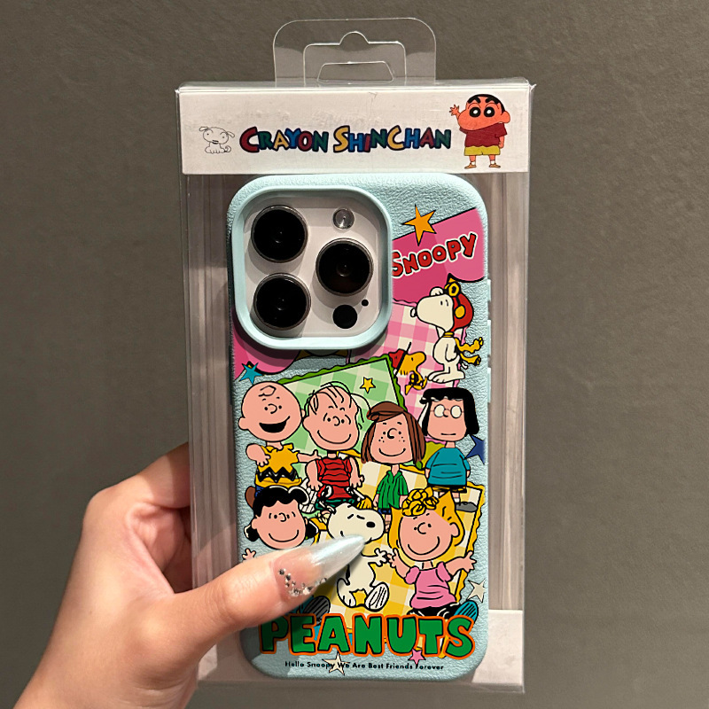 Snoopy Charlie Illustration for Apple 15promax Mobile Phone Case iPhone14 New Litchi Pattern 13 Fun Snoopy Charlie Illustration for Apple 15promax Mobile Phone Case iPhone14 New Litchi Pattern 13 Fun