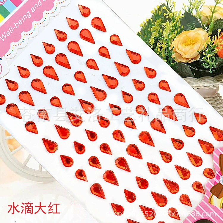 Crystal Patch Acrylic Gem Stickers, Plum Blossom & Heart Designs, 18 × 8.5 cm