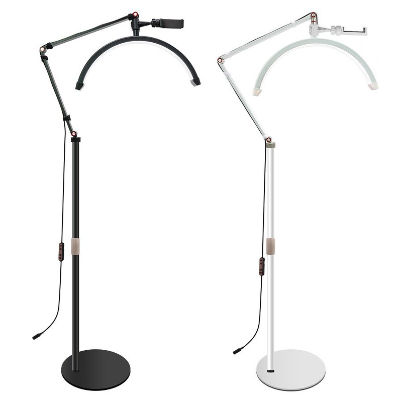 16-Inch 20W Half-Moon Beauty Lamp Floor Lamp Bedside Tattoo Manicure Tattoo Eyebrow Eyelash Lamp Led Eye Protection U-Shaped Fill Light 16-Inch 20W Half-Moon Beauty Lamp Floor Lamp Bedside Tattoo Manicure Tattoo Eyebrow Eyelash Lamp Led Eye Protection U-Shaped Fill Light