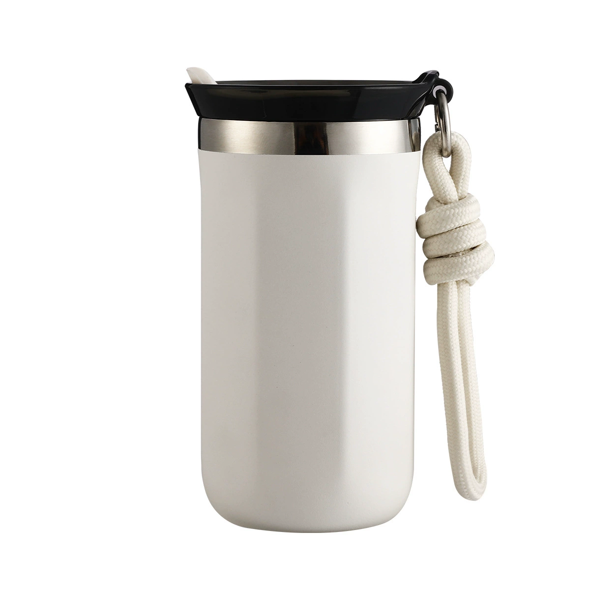 Handheld coffee capacious glass stainless steel, tea cup, city style