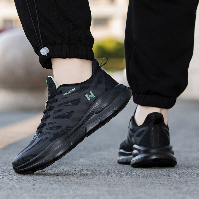 Primavera y verano zapatos para hombres y mujeres, zapatos transpirables, zapatos de trotar elásticos antideslizantes y amortiguadores, zapatos de correr casuales de malla