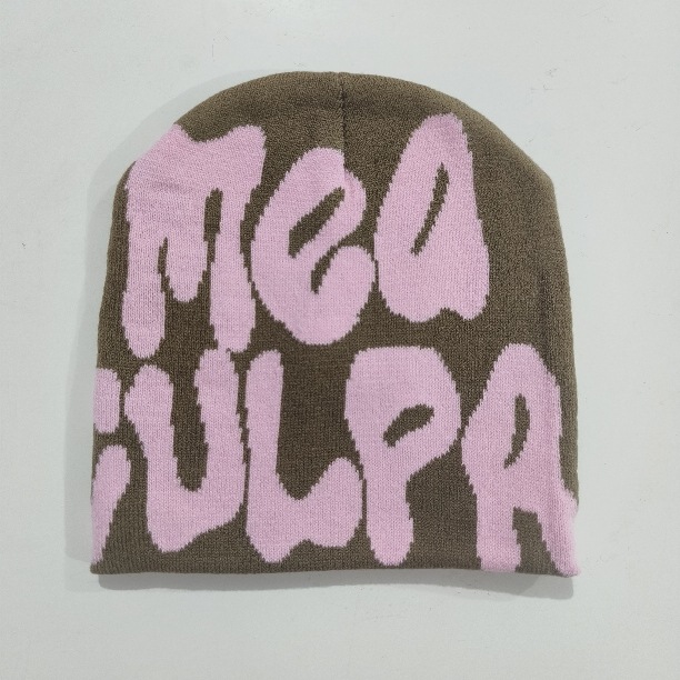 Spot fabricante suministro directo de moda transfronteriza hip-hop mea gorra de frijoles letra cálida gorra de lana jacquard sombrero de punto