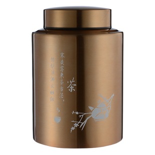 Creative manufacturers wholesale stainless steel tea cans Chinese household large thick sealed moisture-proof storage cans logo
