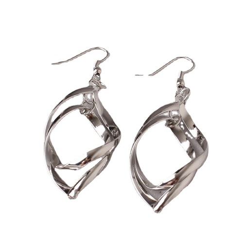 E774 Fashion Super Shiny Alloy Stud Earrings Twisted Diamond Multi-layer Earrings Double Ring Lady OL Earrings Wholesale