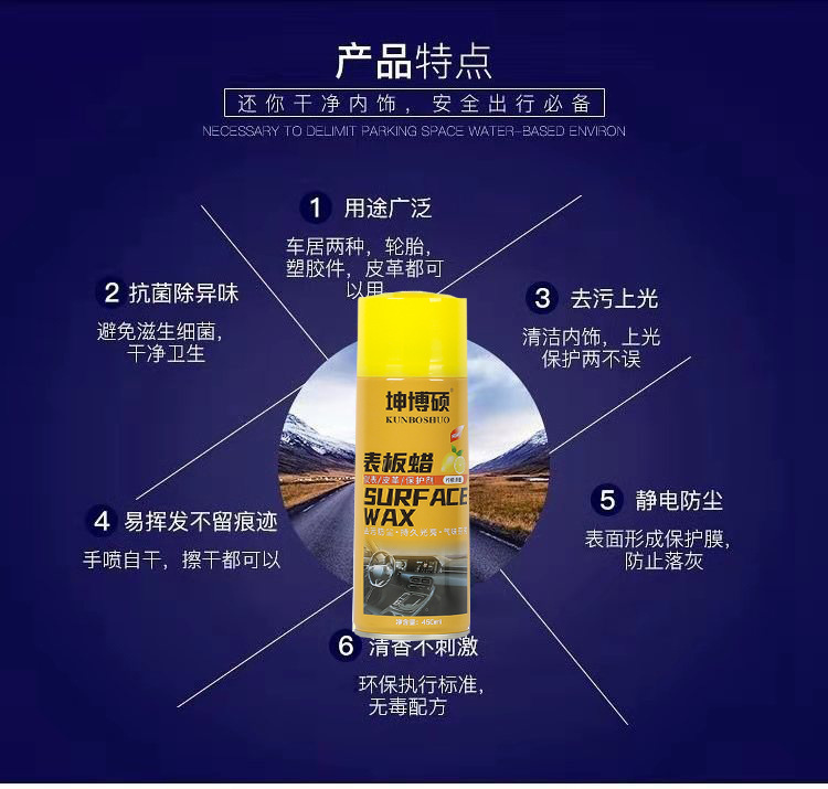 Car Dashboard Wax, Dashboard Interior Renovation Coating, Plastic Polishing and Maintenance, Scented Real Leather Furniture Wax
