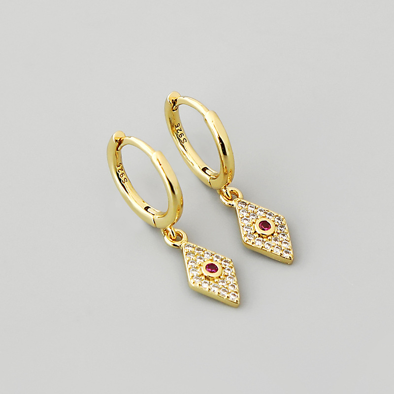 retro geometric rhombus pendant copper earrings wholesale Nihaojewelrypicture1