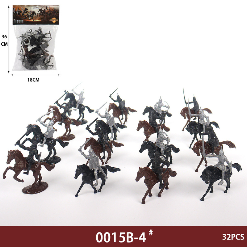Medieval Soldier Model Warrior Knight Model Ornaments Ancient Cavalry War Horse War Toy suit