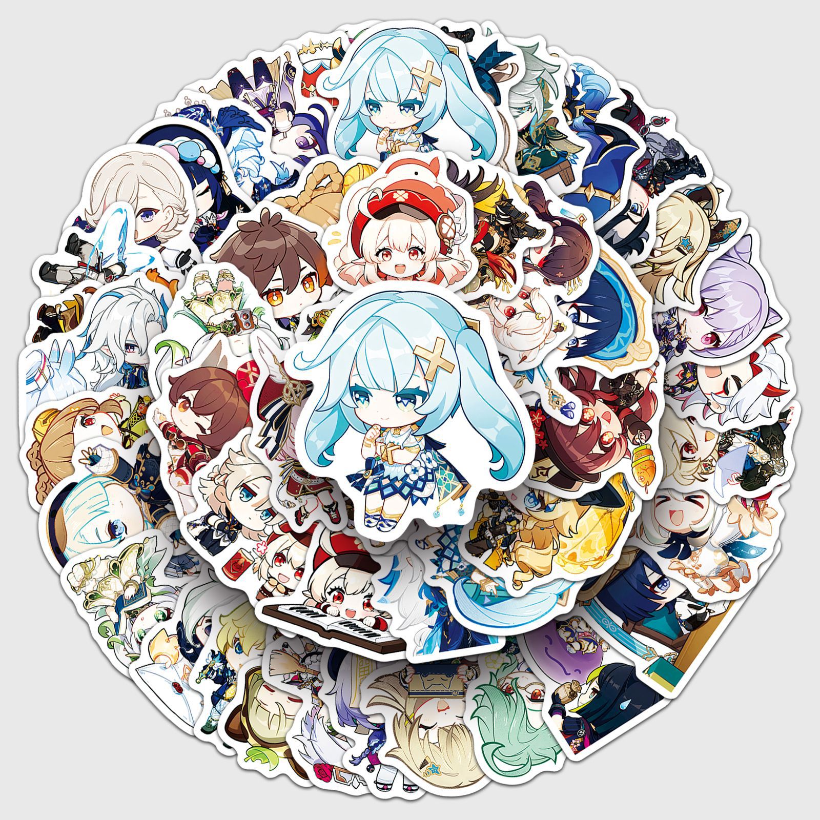 50 Q version of Genshin Impact graffiti stickers